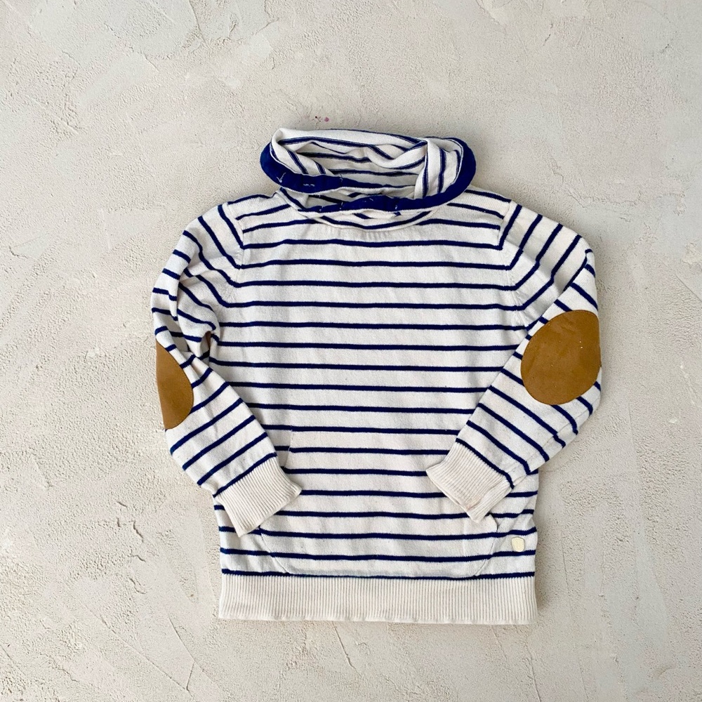 Zara Striped Kids nautical sweater with Elbow Patches